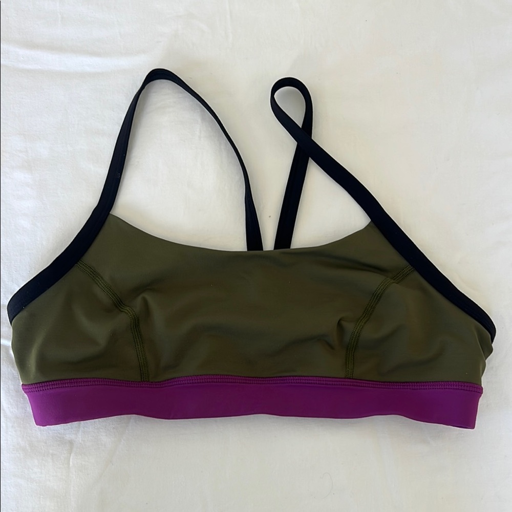 Olive and Purple Women's Sports Bra